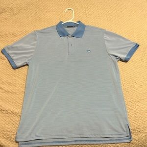Southern Tide Light Blue Striped Polo